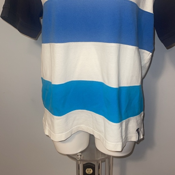 South Pole men’s short sleeve striped polo shirt. Large. 100% cotton. - Picture 3 of 8